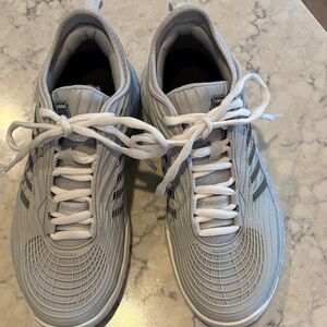 K-Swiss White and Gray Pickleball Sneakers